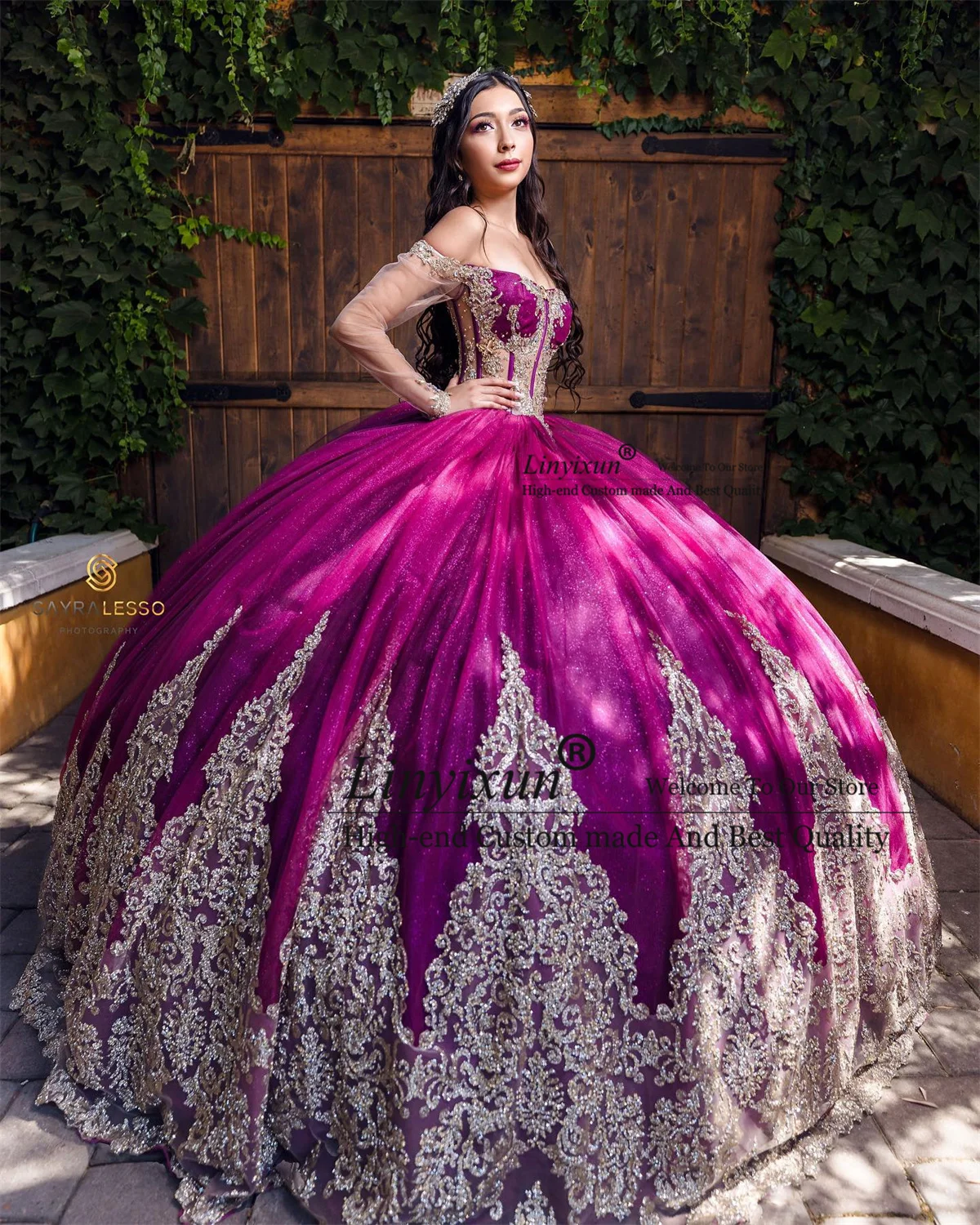 

Customized Mexican Ball Gown Quinceanera Dresses With Beaded Appliques Sweet 16 Dress Lace-Up Court Train Vestidos De 15 Años