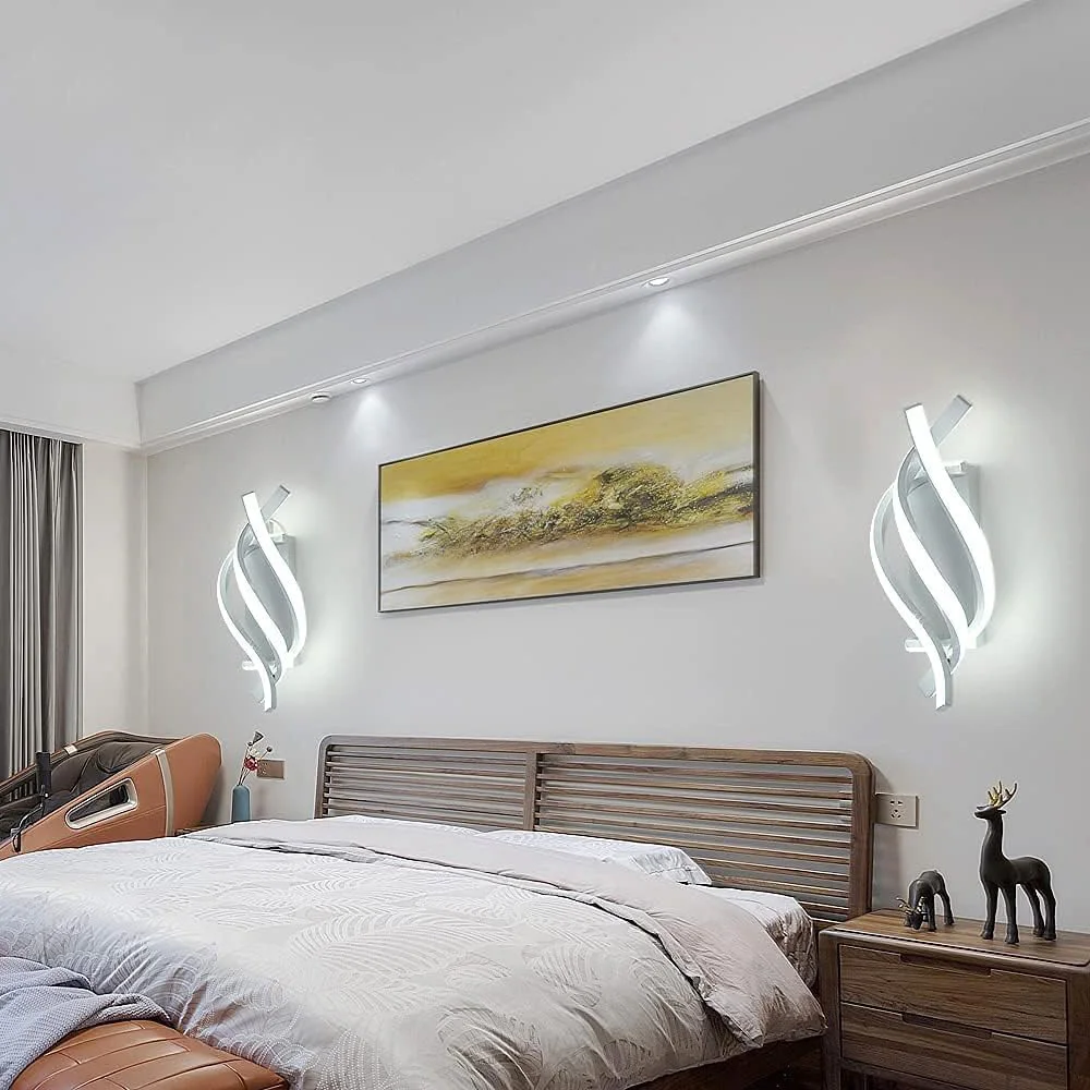 Moderne Wandleuchte, weiße LED-Wandleuchte für den Innenbereich, 22 W, weißes Licht, 6500 K, für Flur, Schlafzimmer, Wohnzimmer, Treppen – Detail 5