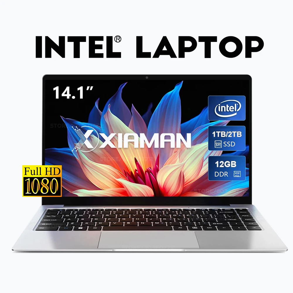 Xiaman 14.1'' Draagbare Windows 11 Pro Laptop Intel Celeron 3855U 12GB RAM 1TB SSD Office Notebook Zakelijke Pc Laptops