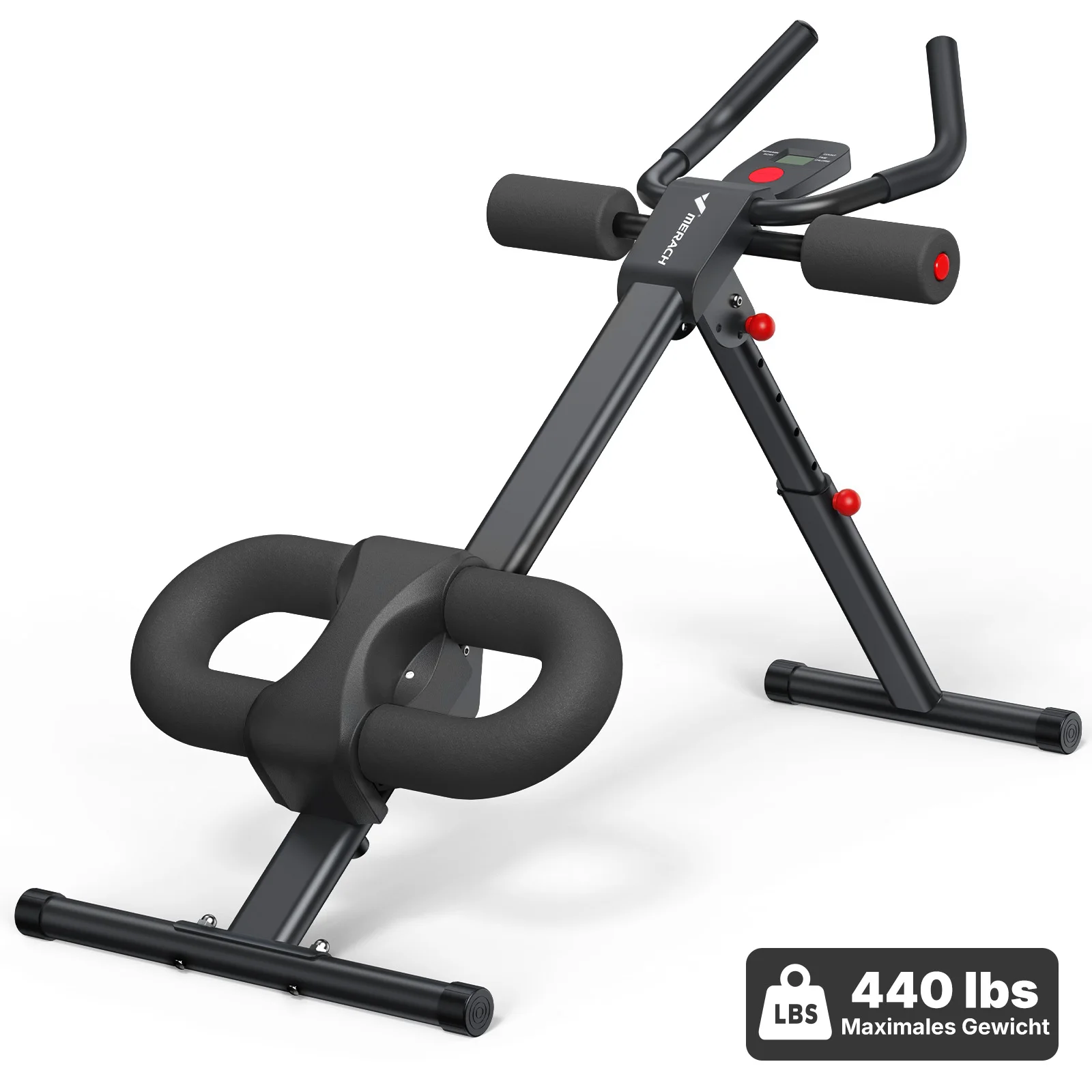 MERACH 2314 Bauchtrainer Verstellbarer Trainingsapparat Faltbarer Knie-Schutz Bauchmuskel-Übungsgerät Core Ab Trainingssystem