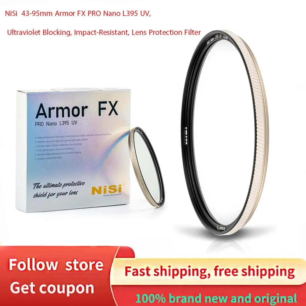 

NiSi 43-95mm Armor FX PRO Nano L395 UV, фильтр для защиты линз от ультрафиолета, ударопрочный, блокирующий ультрафиолетовые лучи.