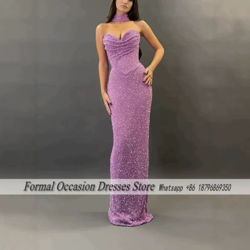 

Фиолетовые вечерние платья для женщин без рукавов Русалка свадебное платье для гостей на заказ арабские платья для выпускного вечера в Дубае по индивидуальному заказу