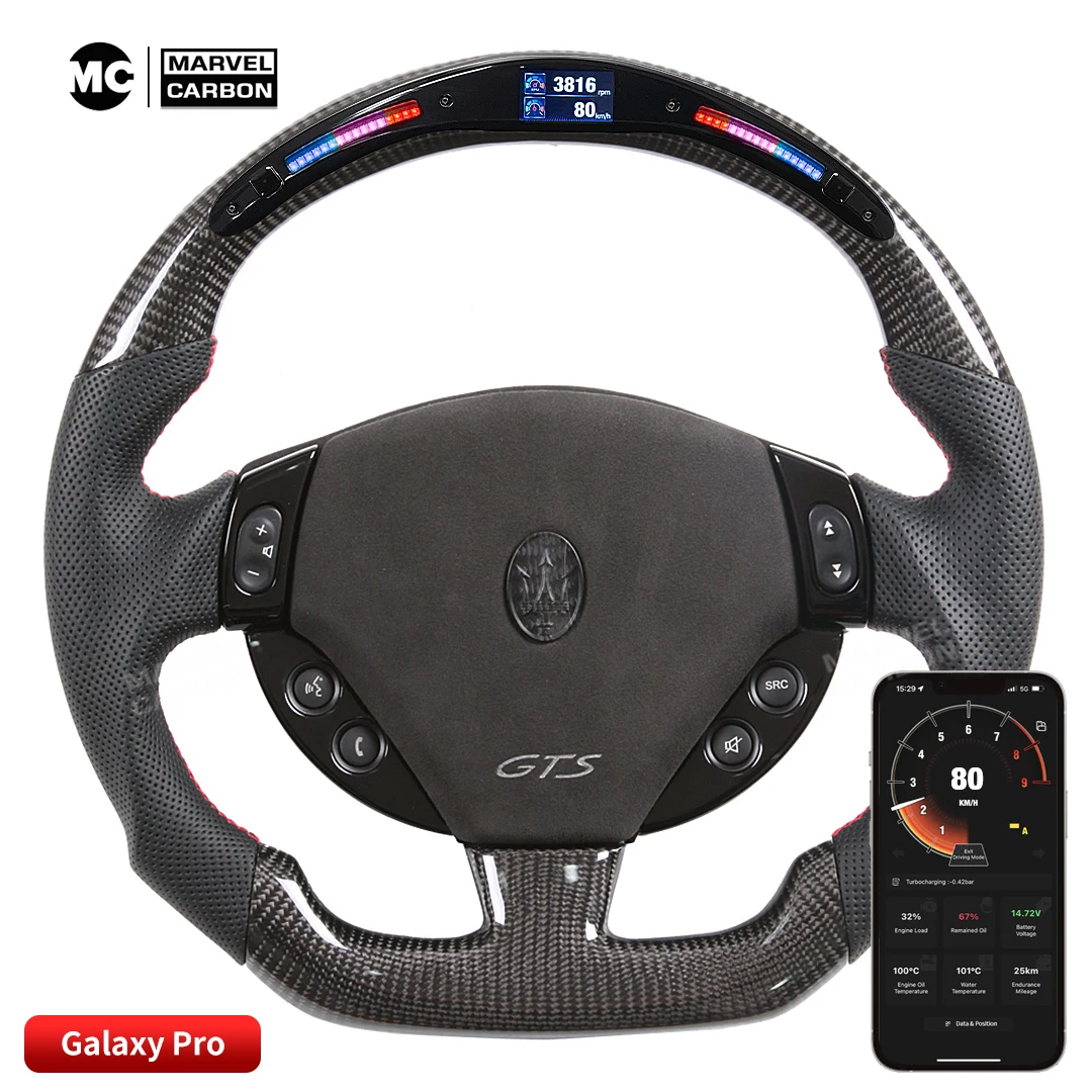 LED Performance Steering Wheel Display Compatible Maserati + 100% Real Carbon Fiber