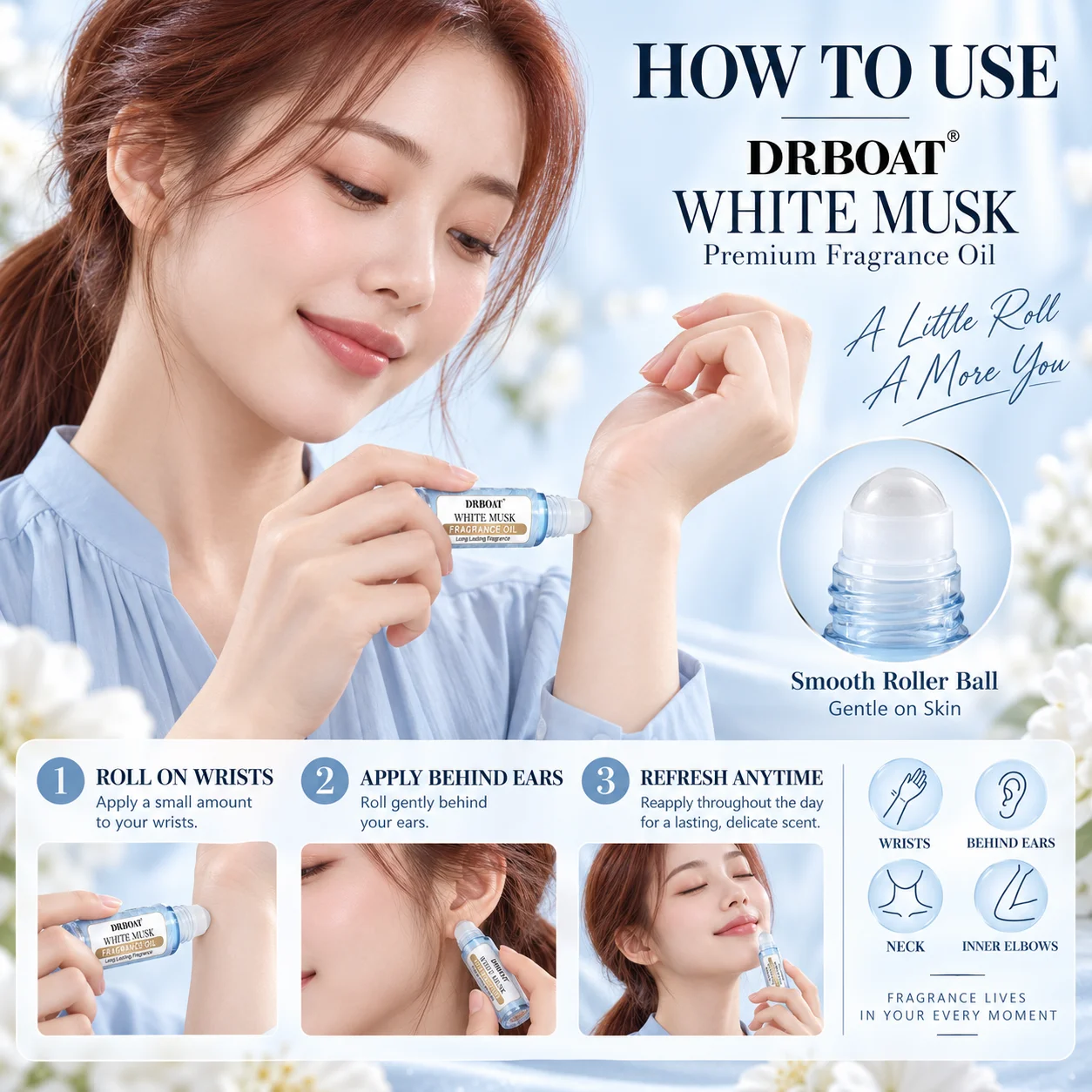 White Musk Perfume Oil Roll On - Musk White Oil ulasan dan harga