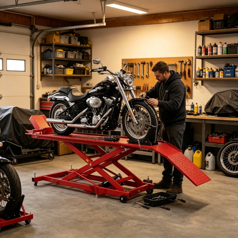 Hydraulischer Motorradheber 787mm Rollständer 453kg mit Sicherheitsverriegelung für Dirt Bike Offroad-Reparatur