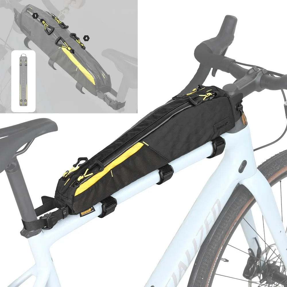 AliExpress Rhinowalk Bike Top Tube Bag SplashProof 44Cm Length Cycling Large Front Frame Bag Separate Compartments For MTB Road Gravel Bike
