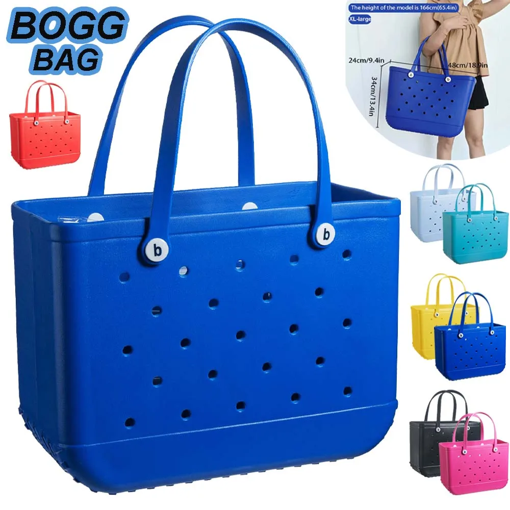 Extra Large Bogg Tote Bag Beach Basket Women Picnic EVA Waterproof Handbag Pouch Shopping Shoulder Bag Rubber Travel Boggs Bags