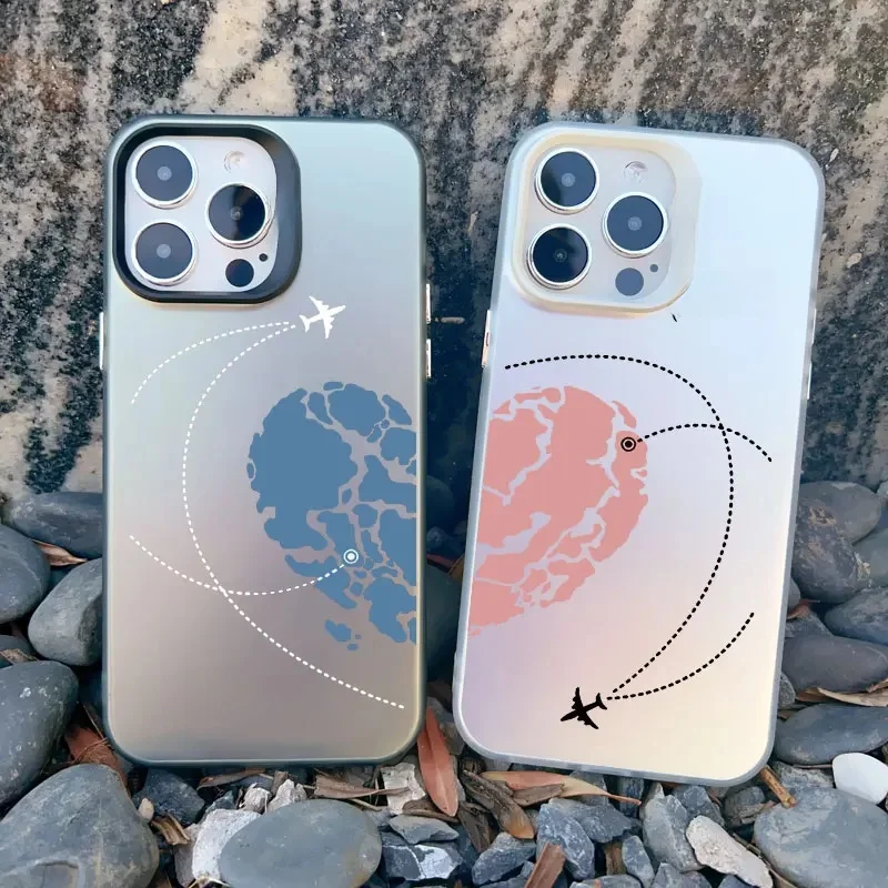 Etui na telefon z motywem samolotu, serca i pary, odporne na wstrząsy, laserowe obudowy na Apple iPhone 17 16 15 13 12 11 Pro Max Mini 14pro Max Plus — zdjęcie 2