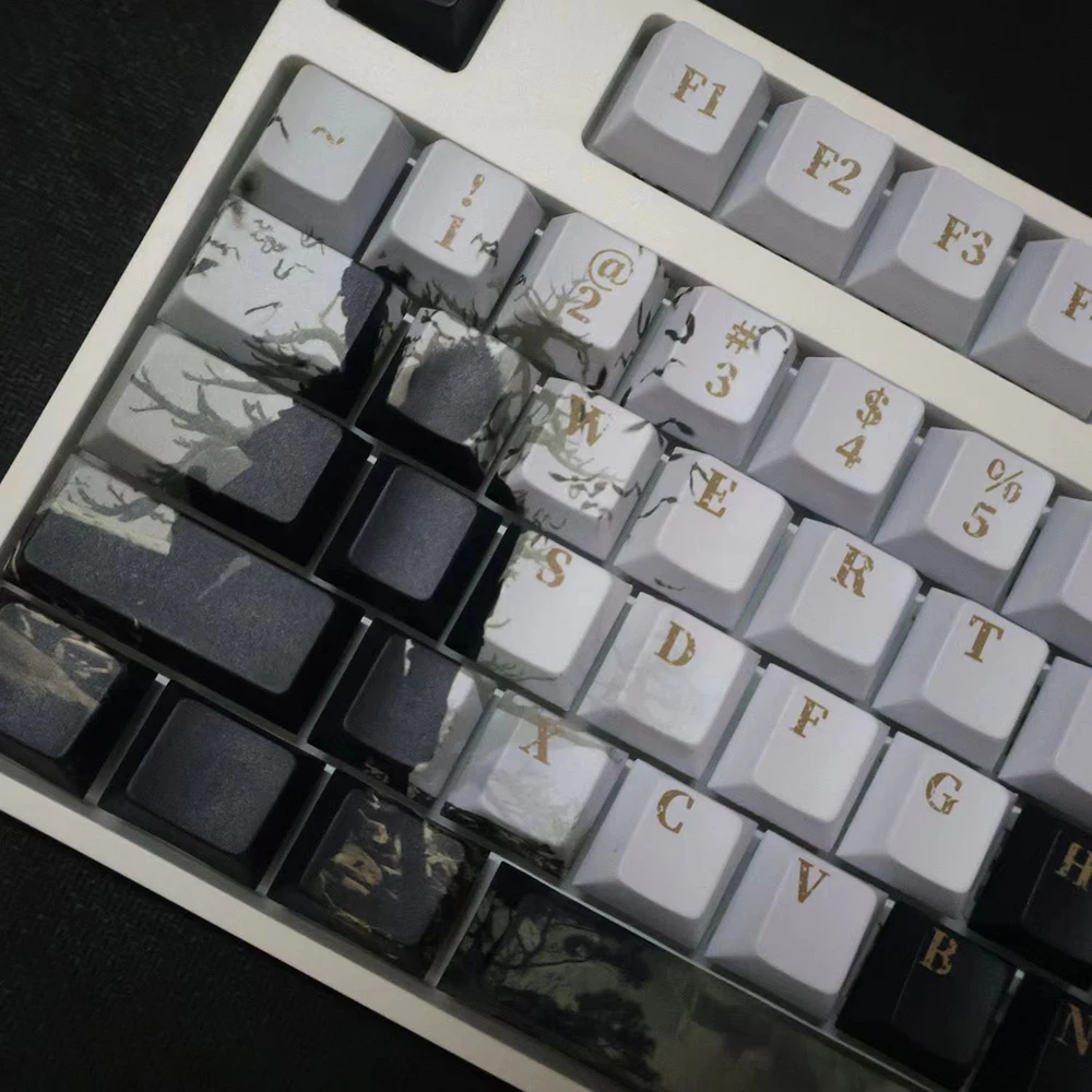 125 Keycap Tema MiFuny WuKong PBT Keycap Profil Cherry untuk Keyboard Mekanik Kustom Wooting, Aksesoris Gaming