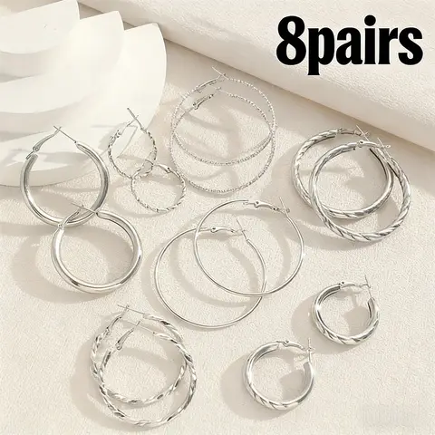 8pairs an eight-pair set of versatile dangle earrings. multiple styles for every occasion, perfect as a gift for her.