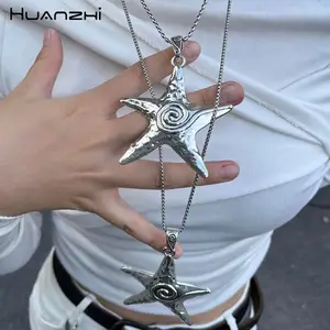 Y2k-女性用五芒星ペンダント付きネックレス,ヴィンテージ,シルバーカラー,ハートコード,ファッションジュエリー - AliExpress Y2k-女性用五芒星ペンダント付きネックレス,ヴィンテージ,シルバーカラー,ハートコード,ファッションジュエリー - AliExpress