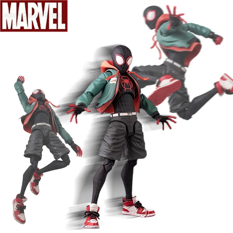 Miles Morales Spider Man Action figures 15cm Multi-Accessories Super Hero Spiderman Movable Statues Model Collectible Ornaments