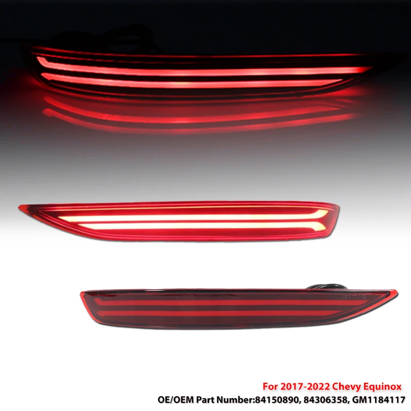 

Для Chevrolet Equinox 2017 2018 2019 2020 2021 2022 светодиодный отражатель заднего бампера стоп-сигнал предупреждение динамический указатель поворота 12 В