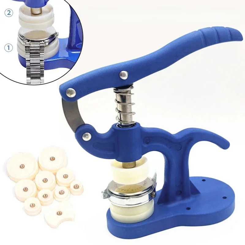 1set Horloge Terug Dichter Horlogemaker gereedschap Horloge Gereedschap Druk Reparatie Tool Plastic Case Kristalglas Handgereedschap www de reloj - afbeelding 2