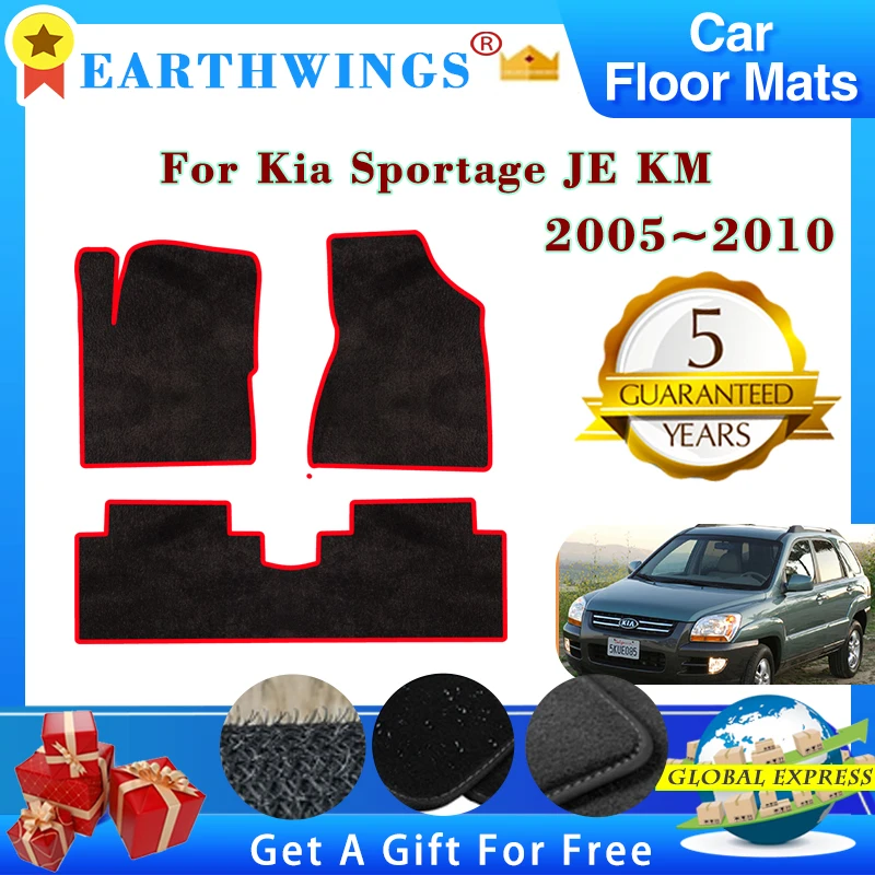 Car Floor Mats For Kia Sportage JE KM 2005~2010 2006 2007 Carpets Footpads Rugs Cover Foot Pads Interior Accessories Stickers