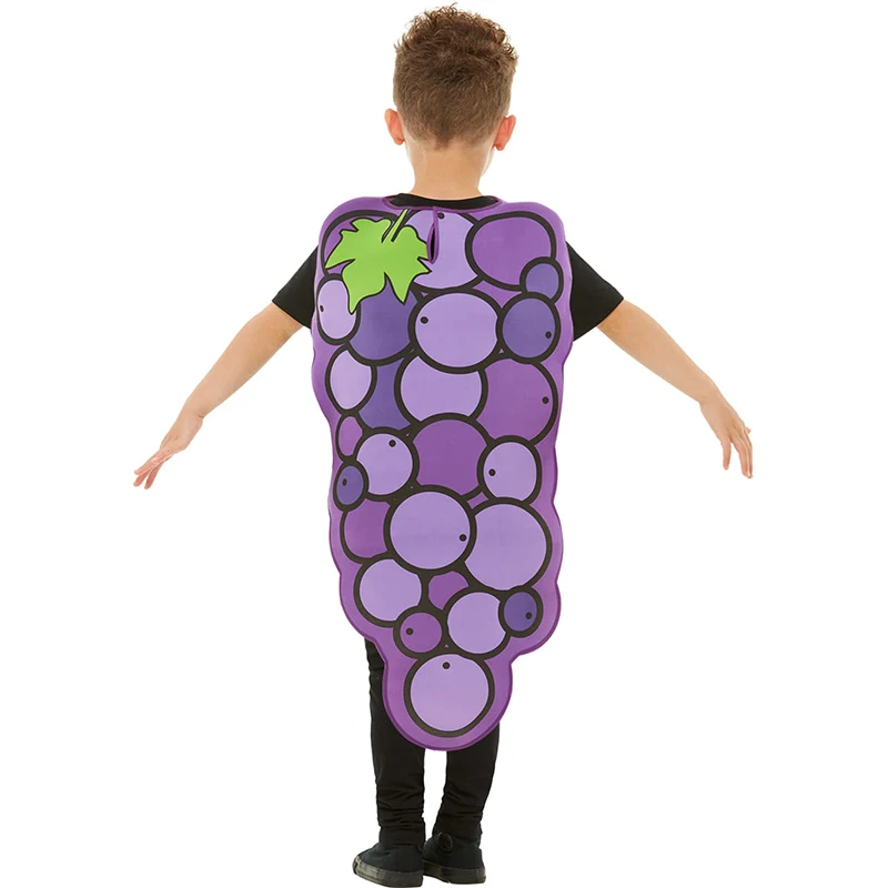 Costume d'Halloween unisexe pour enfants, fruits, raisin, garçons, filles