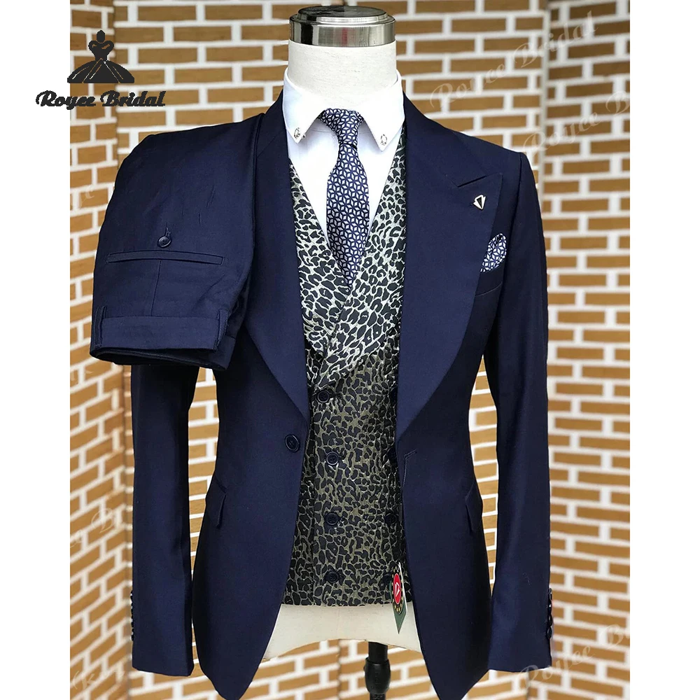 Three Piece Single Breasted Men's Wedding Suit 2026 Notch Lapel Business Evening Suit Customized trajes para hombre