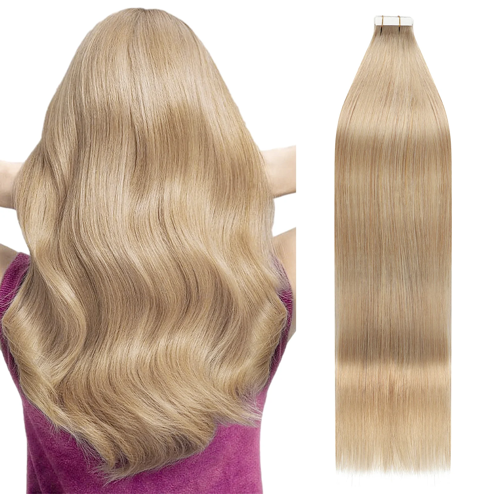 

Sixstarhair Tape In Human Hair Extensions 50G 20Pcs 16'18'20'22' 100 Real Remy Human Hair Tape Hair Extensions For Women