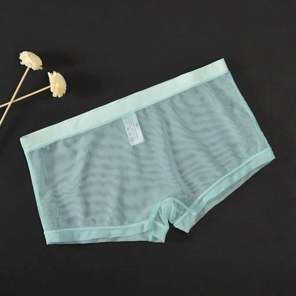 Nahtlose Männer Boxer Sommer Neue Eis Seide Boxer für Mann Sehen Durch Unterwäsche Mesh Ultra Dünne