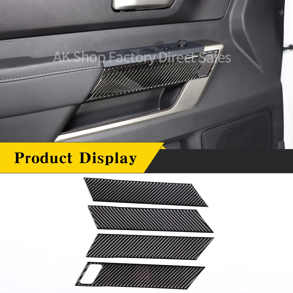 

For Toyota Tundra 2022-2023 Real Carbon Fiber（Soft） Car Door Armrest Decorative Panel Cover Sticker Interior Accessories