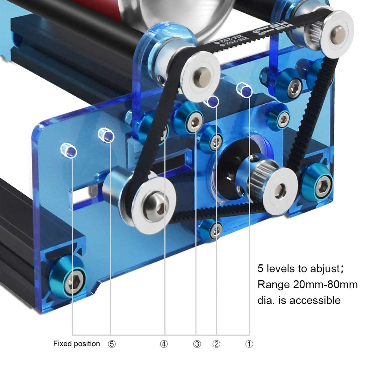 원통형 물체용 레이저 Y축 롤러, TTS/TT 레이저 조각기와 호환 가능, 직경 20-80mm, 360 ° 회전