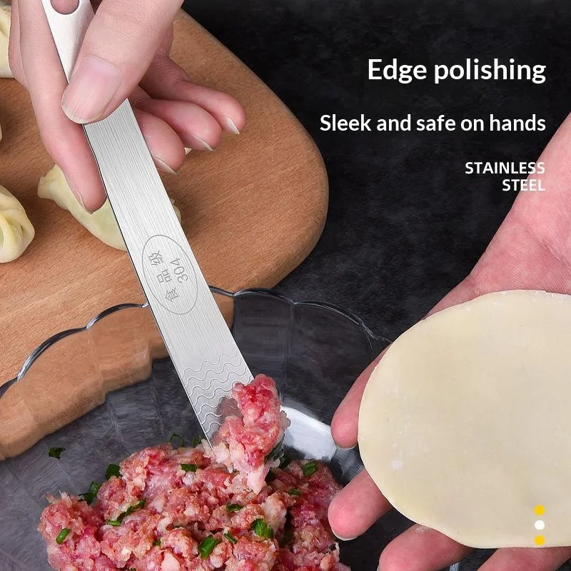 304 Stainless Steel Dumpling Stuffing Spoon Flat Filling Shovel Stick Kitchen Tool for Dumpling  Ravioli Making Accessories