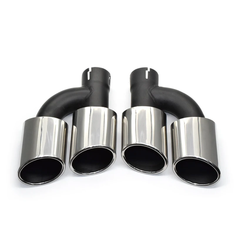 2pcs Quad Exhaust Tips For Audi A4 B8 B9 A5 A6 C7 C8 A7 Upgrade S4 S5 S6 Style Stainless Steel Muffler Tailpipe 58mm Inlet