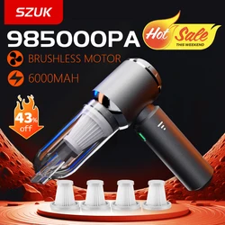 SZUK 985000PA Mini Car Vacuum Cleaner Powerful Cleaning Machine Handheld for Car Portable Wireless Cleaner Home Appliance