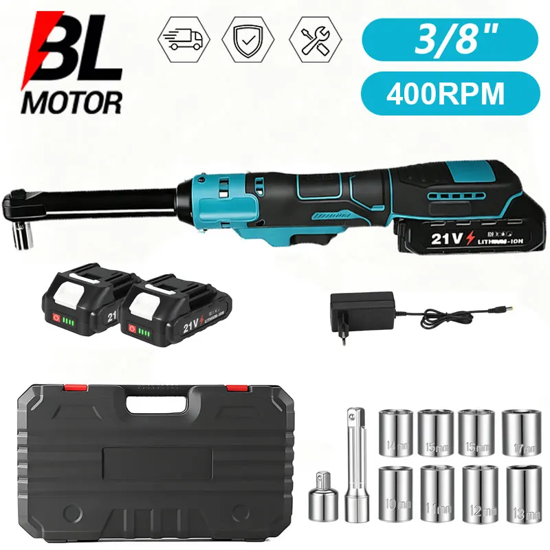 Image of 21V Kabelloser 6,3'' Verlängerter Bürstenloser Elektrischer Ratschenschlüssel 400 U/min Elektrofahrzeug-Wartungswerkzeug