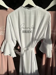 Abito da sposa personalizzato con volant abito da sposa da damigella d'onore kimono con volant personalizzato abiti da notte con nome personalizzato regali