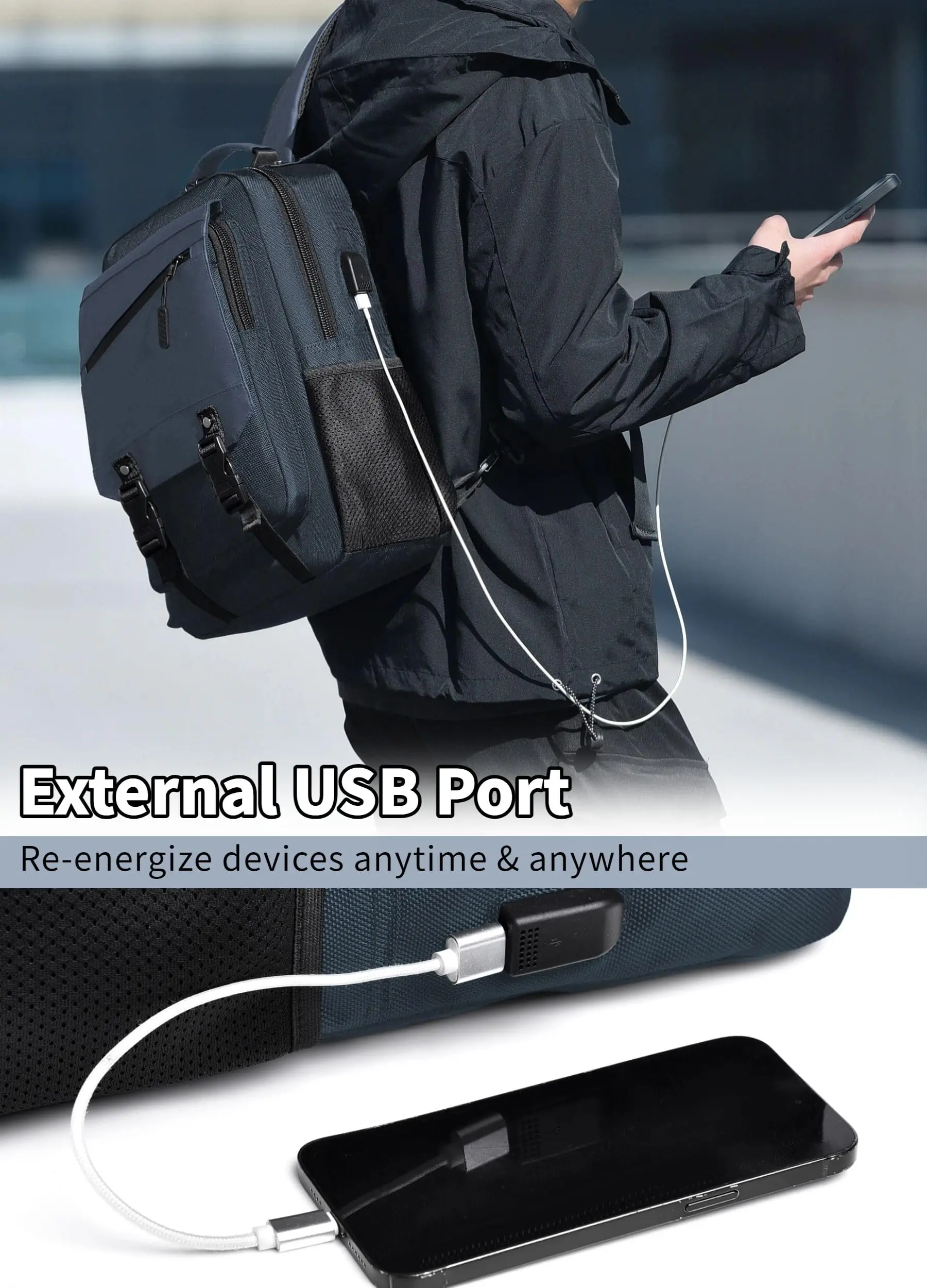 

Laptop Sling Bag Men Women, with USB Port Anti Theft Sling Backpack for 14 inch Computer Hiking Mountaineering Outdoor