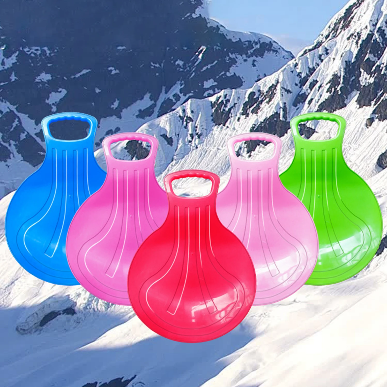 

Snow Sled PP Saucer Sled Sliding Disc Grass Sled Sand Slide Sled for Kids Multipurpose with Hand Grip Lightweight for Kids Play