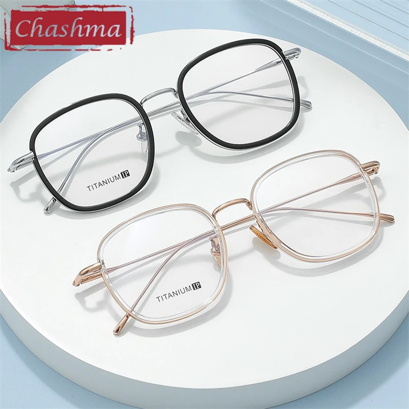تشاشما النظارات الطبية البصرية خلات التيتانيوم الرجال النساء النظارات وصفة النظارات إطارات قصر النظر نظارات القراءة #3