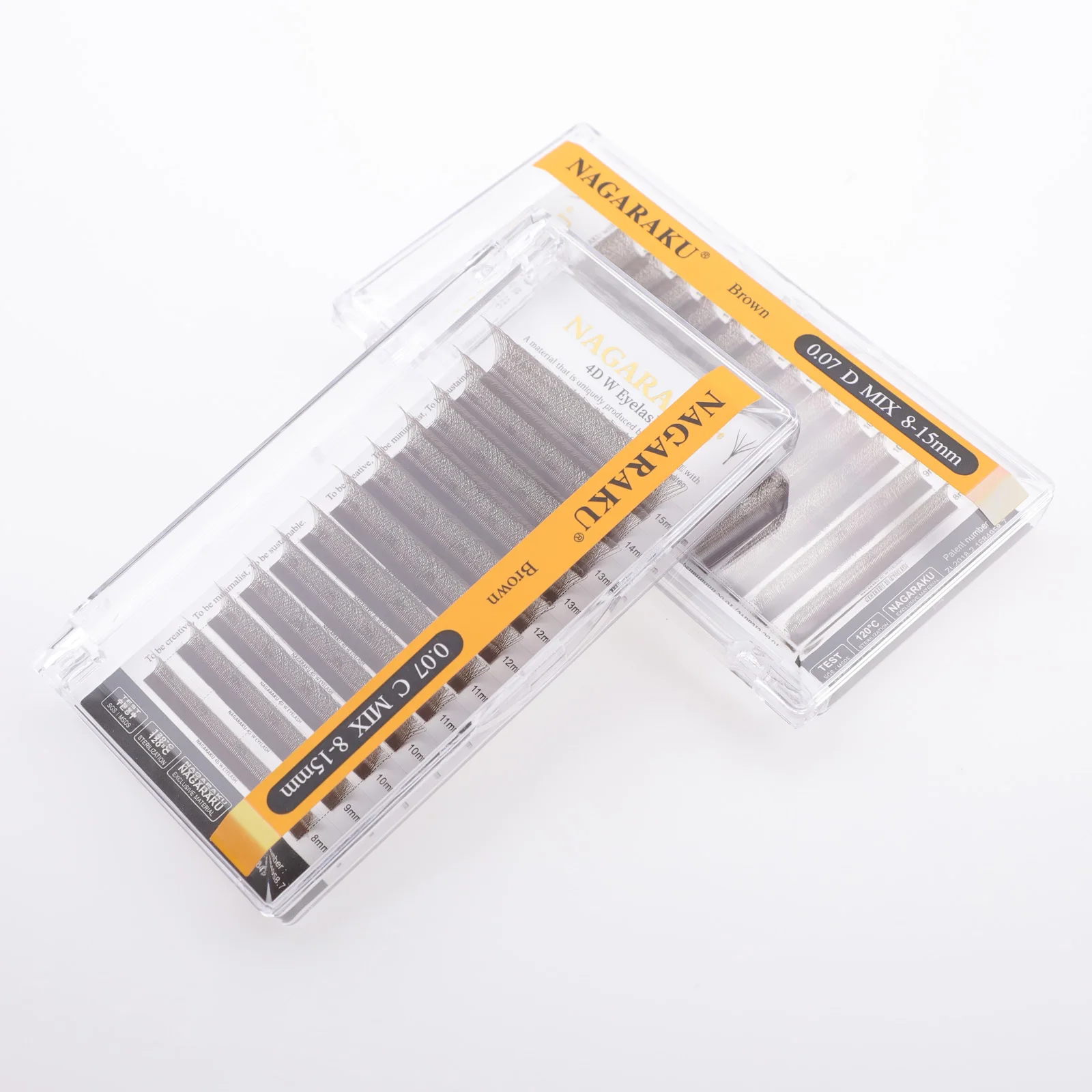 NAGARAKU Braun Dunkelbraun 3D/4D/5D W-Form Handgewebte Vorgefertigte Fächer-Wimpernverlängerungen Volle Wimpern Natürlich Weich Leicht Matt Dicht – Detail 9
