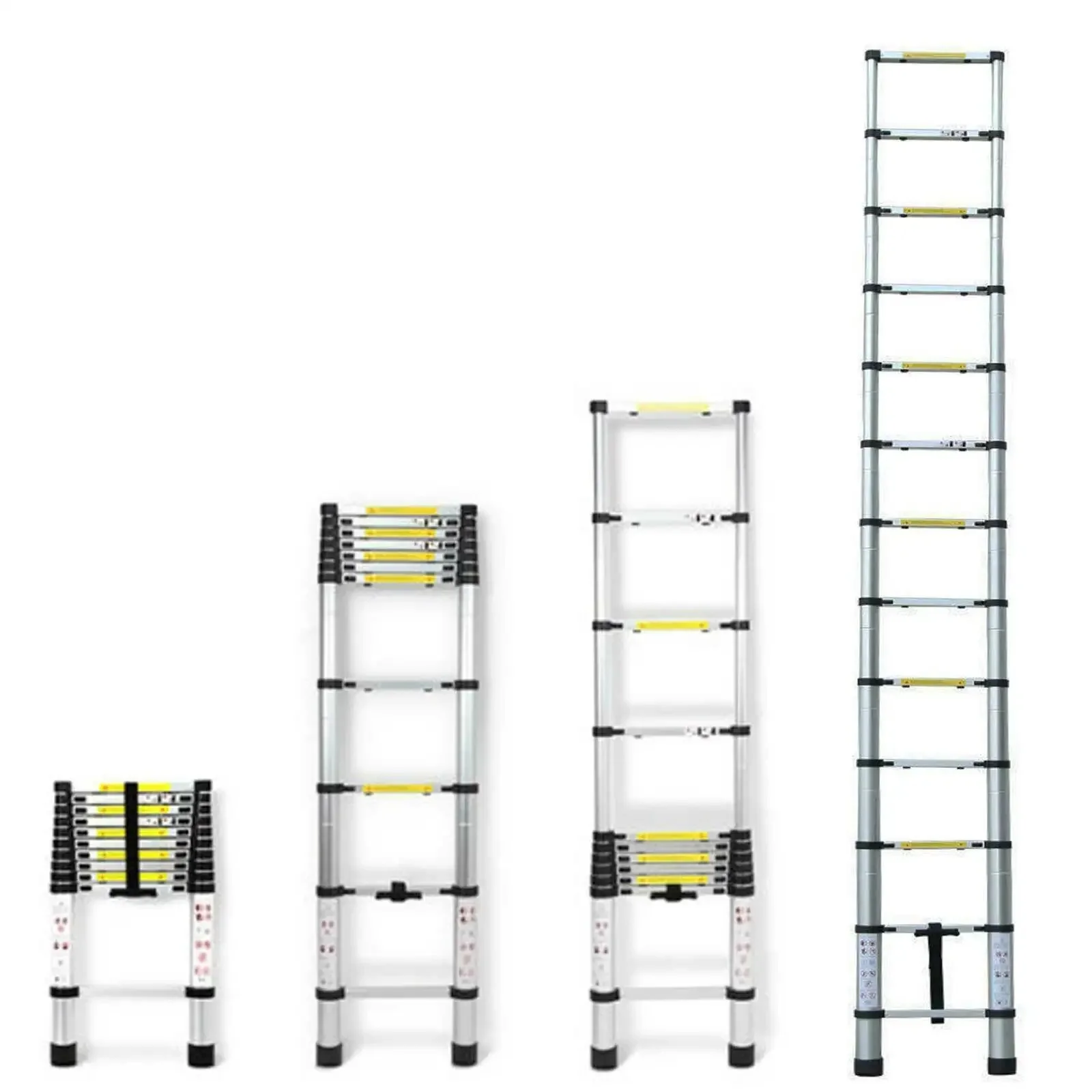Aluminium telescopische ladder, rechte uitschuifbare ladder, verlengladder gemakkelijk mee te nemen, capaciteit van 150 kg, EN131 - afbeelding 2