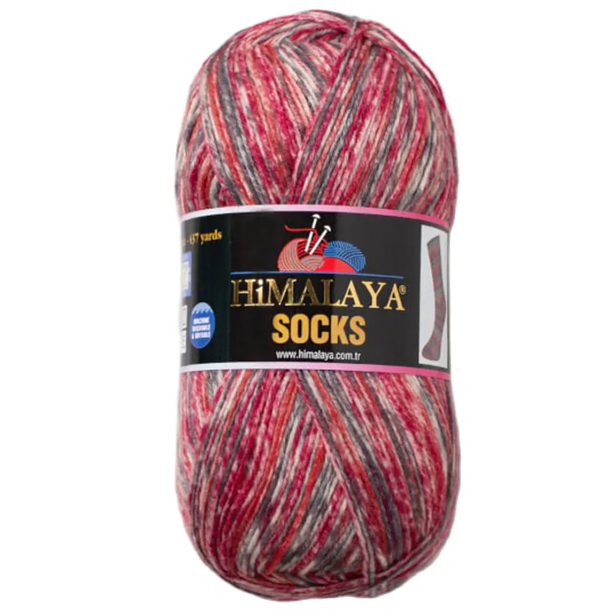 HIMALAYA EBRULI SOCKS HAND KNITTING YARN 75% Superwash Wool 25% Nylon 400 Mt. 100 Gr. Feel Your Feet Warm 5 PCS