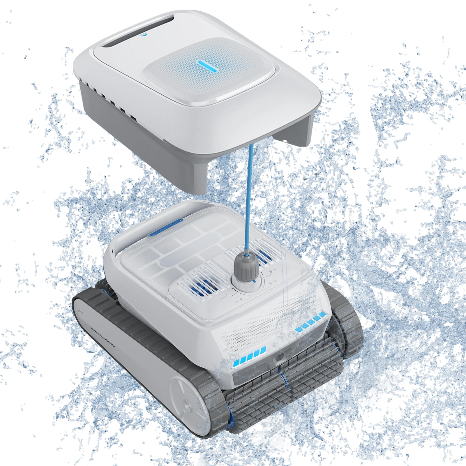 AIRROBO PC200 Cordless Robotic Pool Cleaner, Wall & Waterline & Surface Cleaning Robot with 4 Motors, Smart Navigation, 90° Vertical Wall Climbing, Auto Return Docking, IP68 Waterproof, Wi-Fi & Bluetooth App Control for Pool