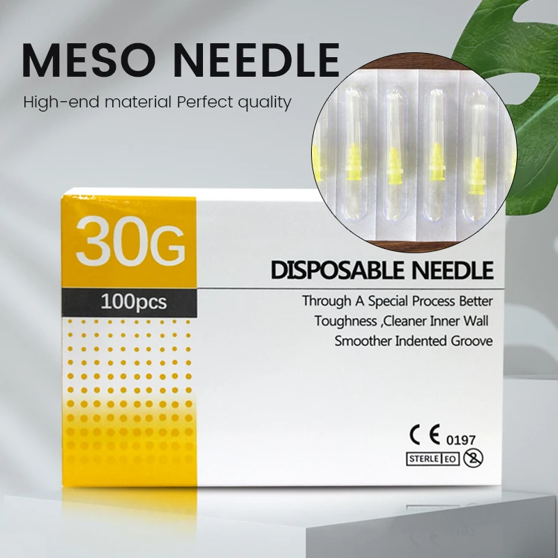 Medical Sterile Small Tip 32G 34G 4mm 6mm 8mm 13mm Meso Needle Lip Cheek Eyelid Face Care Tools for Tattoo Irrigator Mesoneedle