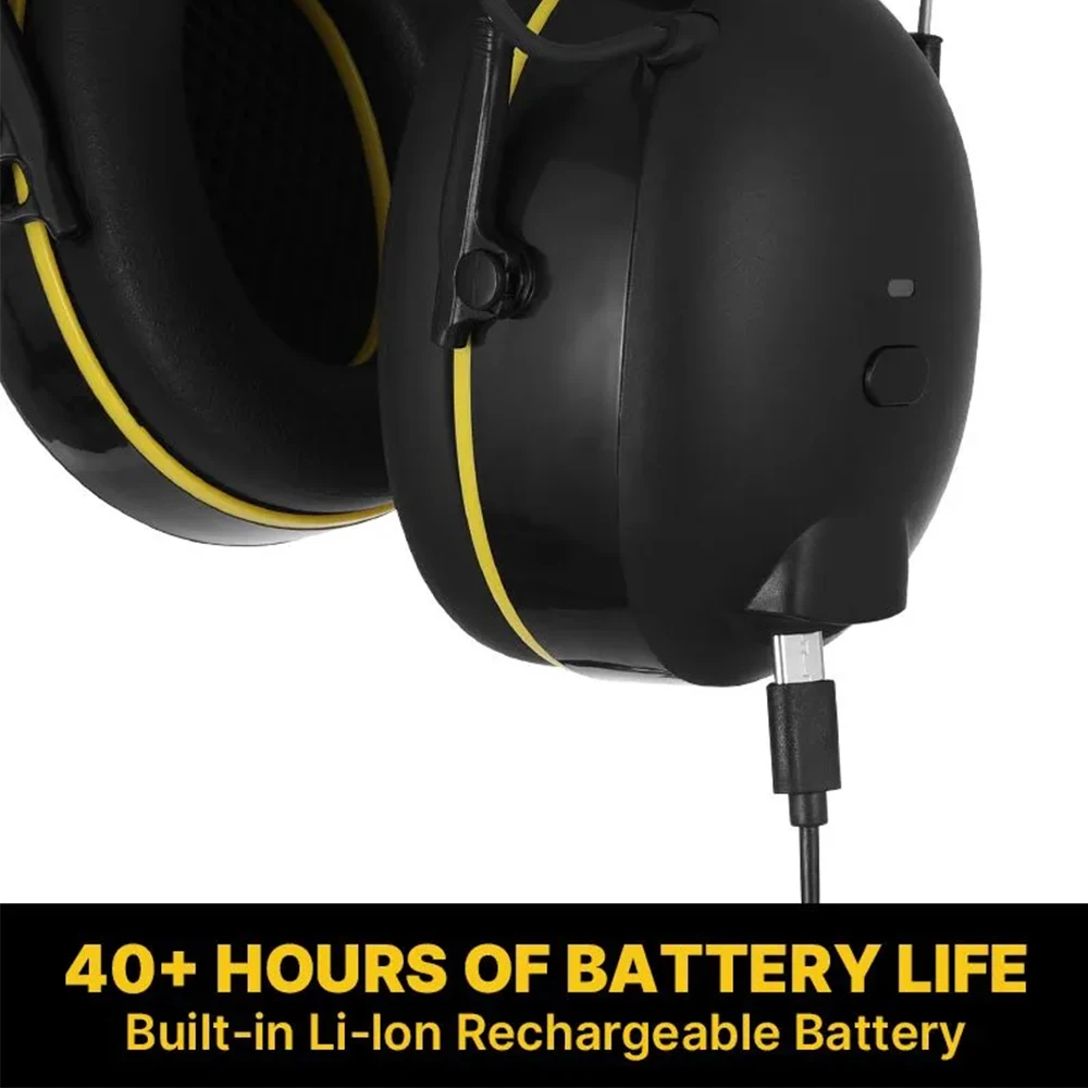 Electronic Headphone 5.0 Bluetooth Earmuffs Hearing Protection Headphones for Music Safety Noise Reduction Charging