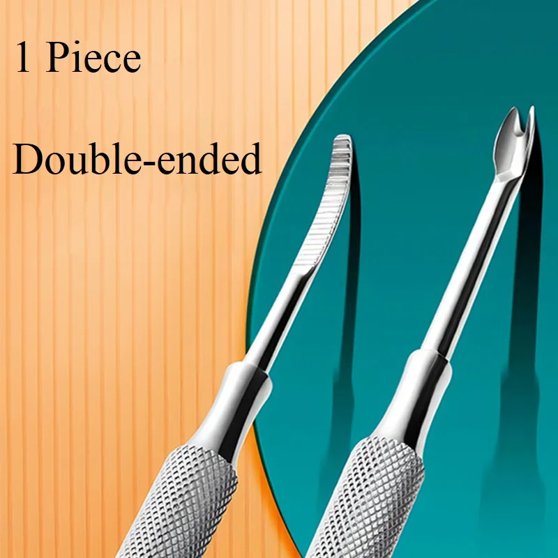 

Stainless Steel Dual-Ended Nail Cleaner and Pick Cuticle Fork & File 2-in-1 Nail Care Tool for Removing Hangnails and Dead Skin