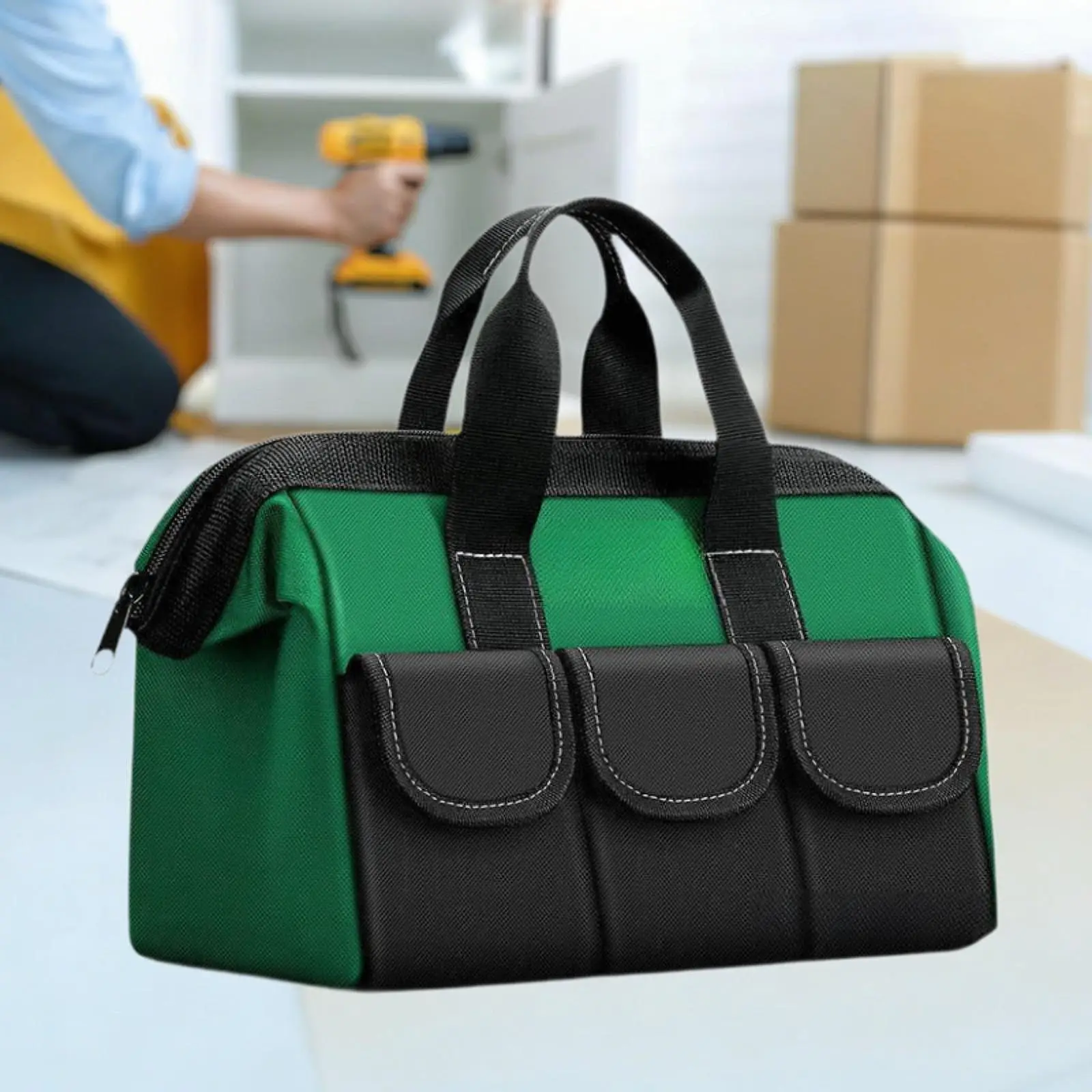 

1 Instrument Tool Bag Versatile Storage Bag with Reinforced Handle Smooth Zipper Waterproof Spaciousness for Hardware Traveling
