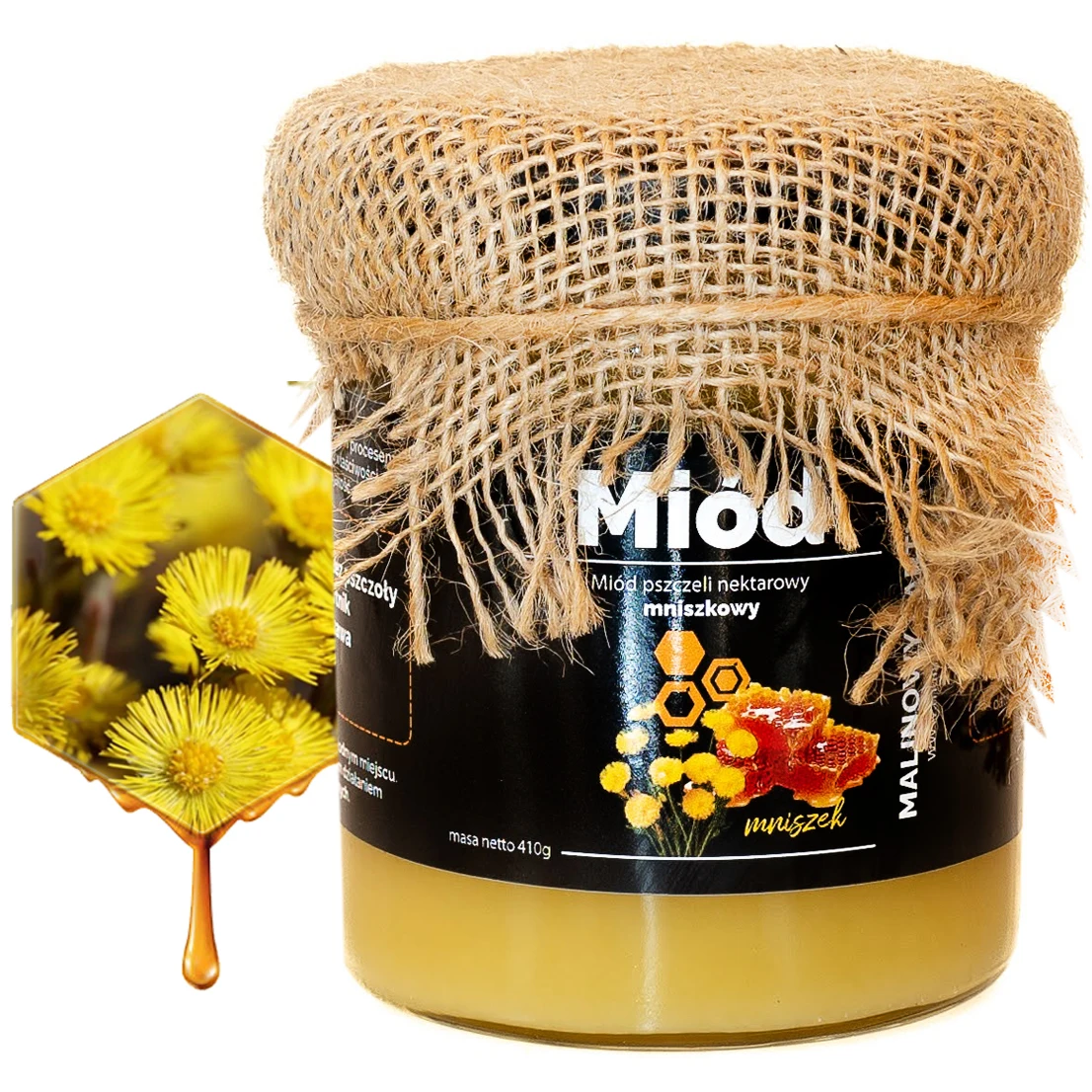 Miód Mniszkowy 410g - Tegoroczny Zbiór 2024 - Pasieka Polska - Naturalny