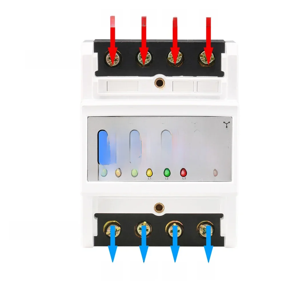 3 fazy 4 przewody KWh miernik 100A podświetlenie LCD miernik energii elektrycznej licznik elektryczny szyny Din 50/60HZ AC 3*230/400V dla biura domowego — zdjęcie 2