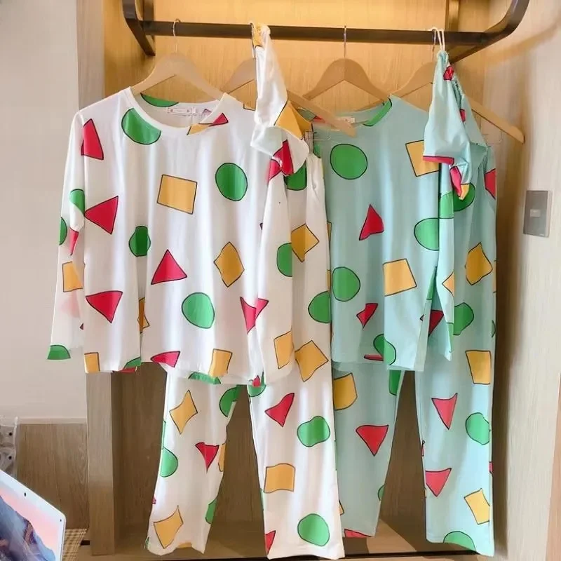 Pijama Sin Chan homme pyjama Sinchan coton printemps à manches longues pantalons ensembles pyjamas japonais pour Couples homme et femme vêtements de nuit