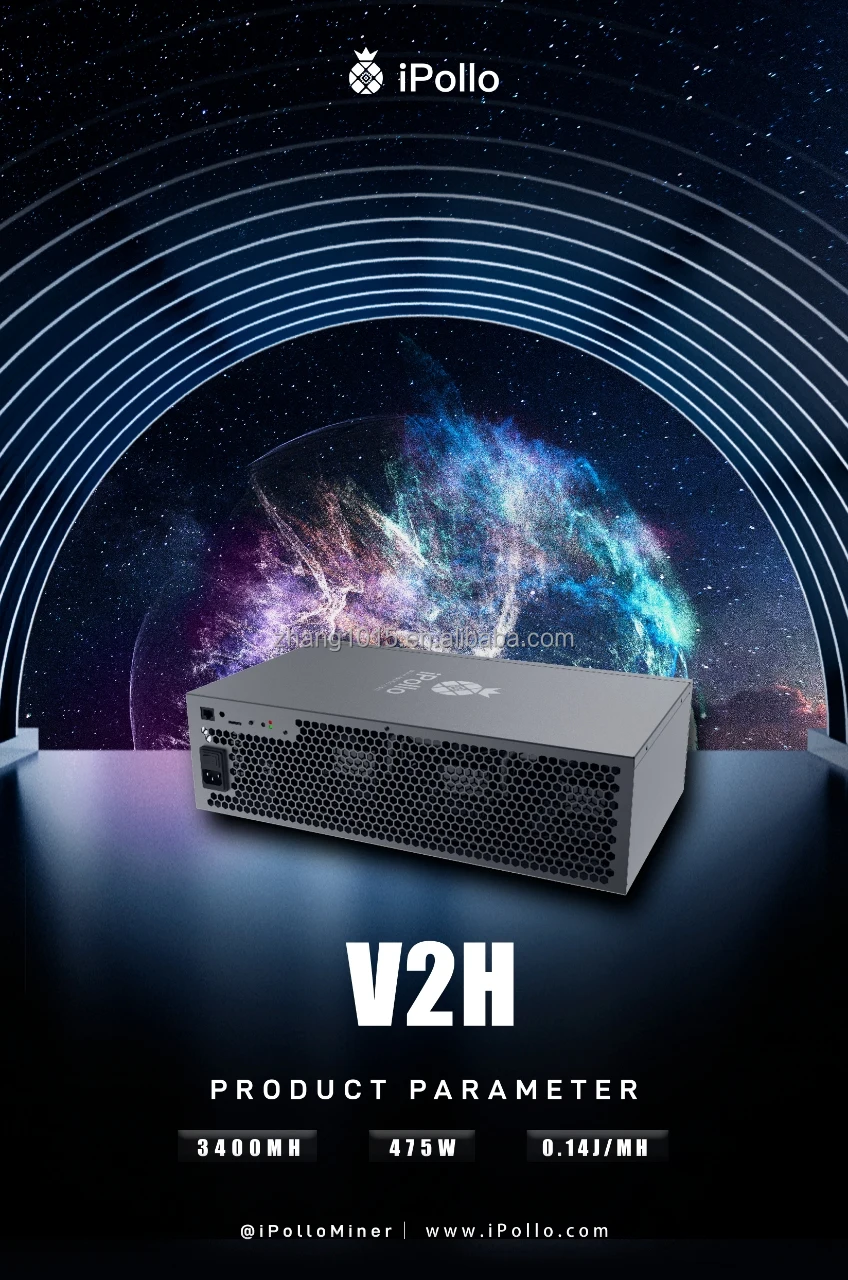 

New IPollo V2H ETC Coin Miner 3.4Gh/s 475W EtHash Algorithm Ipollo ETC ASIC Miner IPollo V2 Hydro ETC Mining