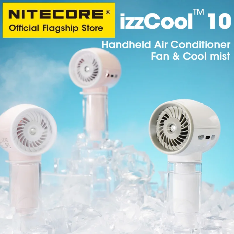 NITECORE izzcool 10 Handheld Air Conditioner Fan EDC Portable Cooling Spray Mini Fan USB-C Rechargeable Mist Cooler