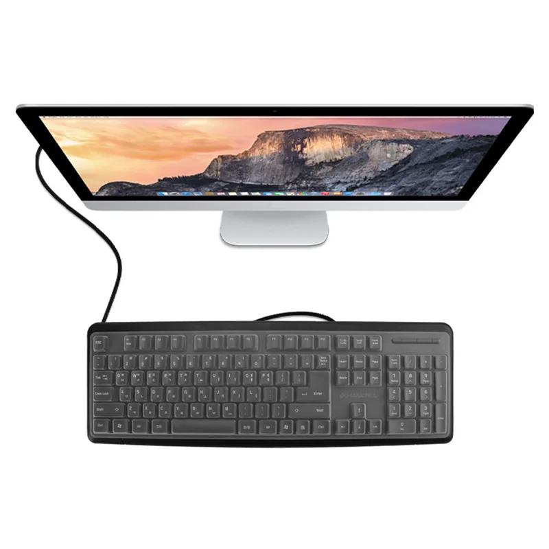 كمبيوتر USB سلكي من الفولاذ Max ، لوحة مفاتيح منزلية مع جلد المفتاح ، مبرمج ألعاب مكتبي ، مصمم ألعاب احترافي