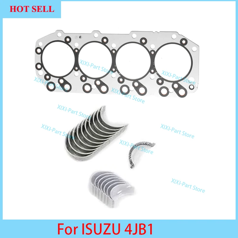 

For ISUZU 4JB1 Cylinder Head Main Bearing Connecting Rod Bearing Piston Ring Engine 1-Cylinder 93*2+2+4mm Overhaul Rebuild Kit