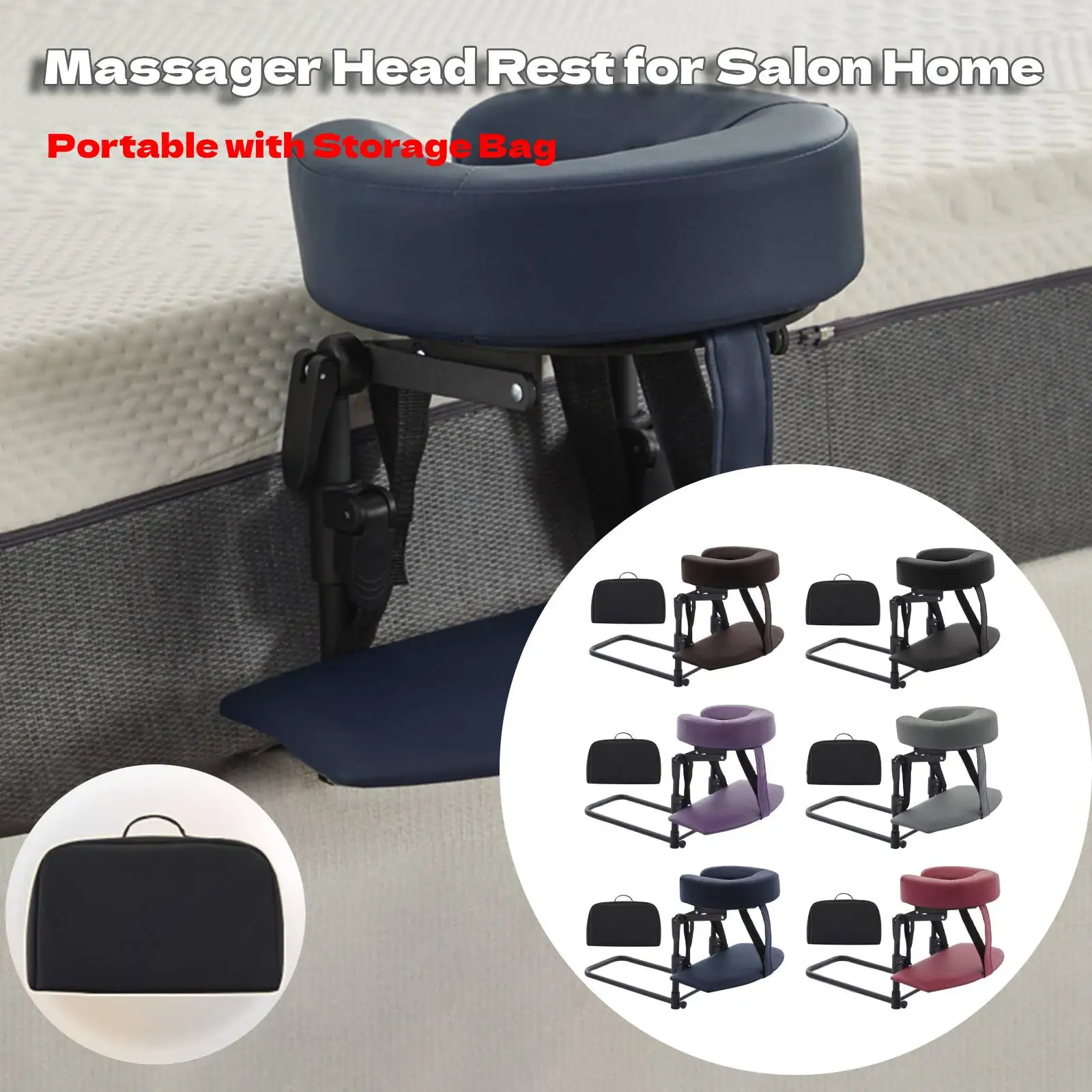 

Headrest for Bed Face Cradle with Storage Bag Face Down Pillow Resuable Multi Function Comfortable for Office Beauty Bed SPA
