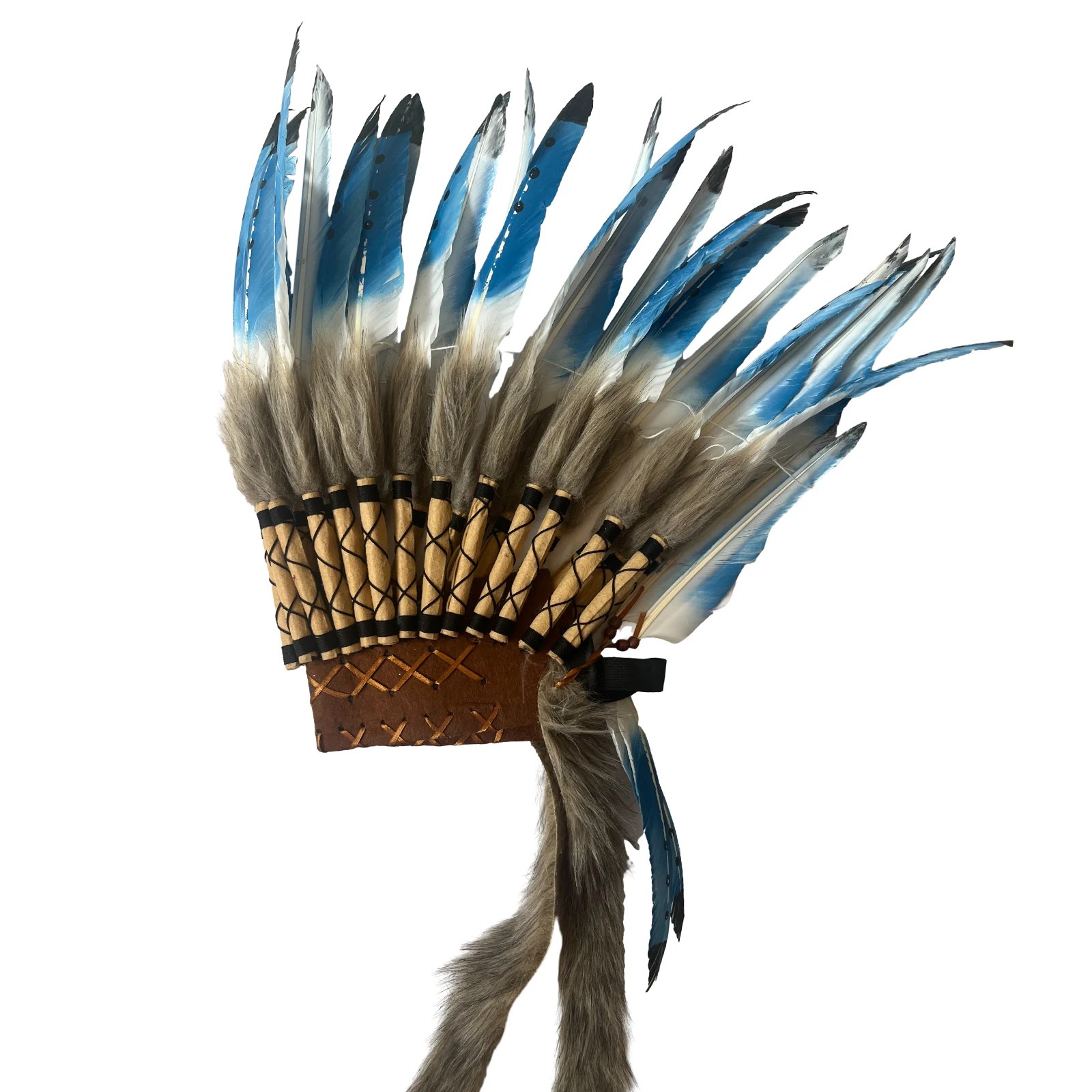 American Chief Indian Native Hat Men Women Artificial Feather Headdress for Carnival Festival Fancy Dress Stage Show Halloween